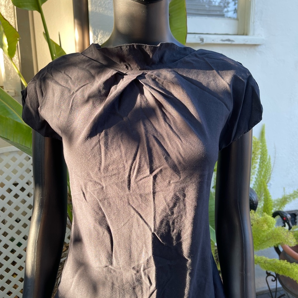 Patagonia Womens Top Size 2  Soft Black Solid Blouse Shirt Cap Sleeve Cotton